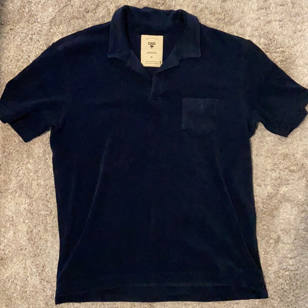 OAS towel Terry Polo navy blue NWT